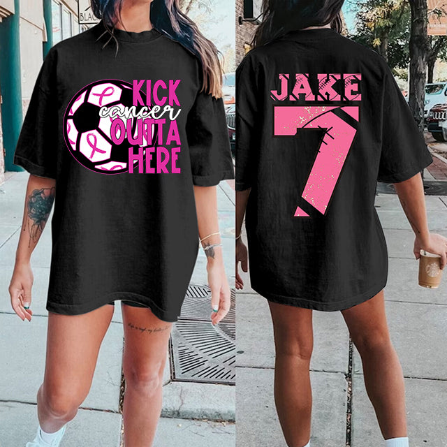 Custom Breast Cancer Awareness Soccer Print Shirt