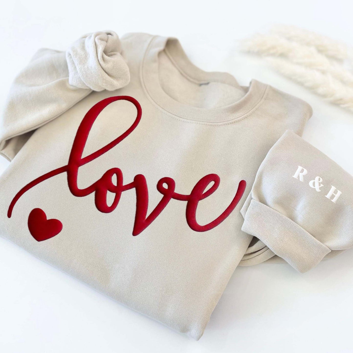 Custom 3D PUFF Embossed Valentine's Day gift，Family Sweatshirt