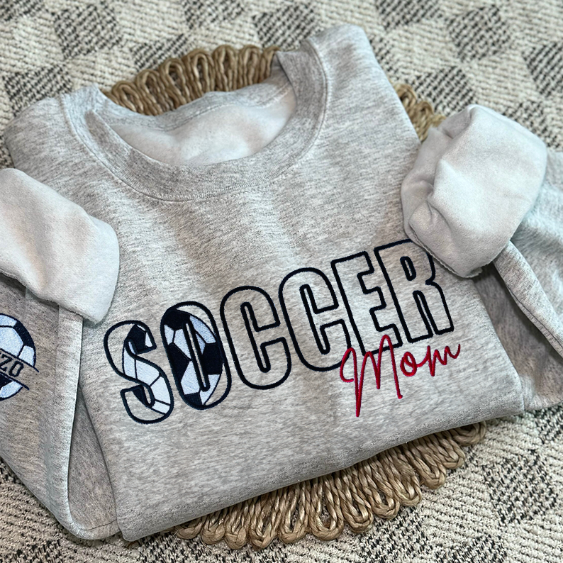 Custom Football/Baseball/Soccer Embroidered Mama/Mom/Nana Sweatshirt