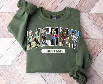 Custom Merry Christmas Movie Character Sweatshirt