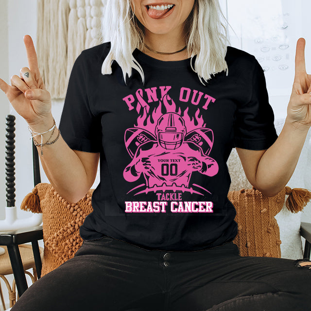 Custom Football Breast Cancer Tee