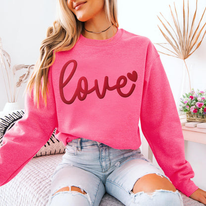 Custom 3D PUFF Embossed Valentine's Day gift，Family Love Sweatshirt