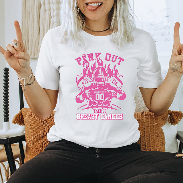 Custom Football Breast Cancer Tee