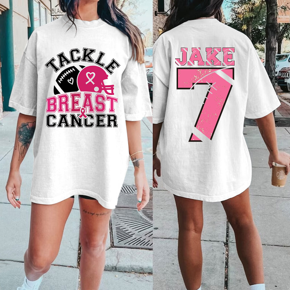 Custom Tackle Breast Cancer Football Print Shirt