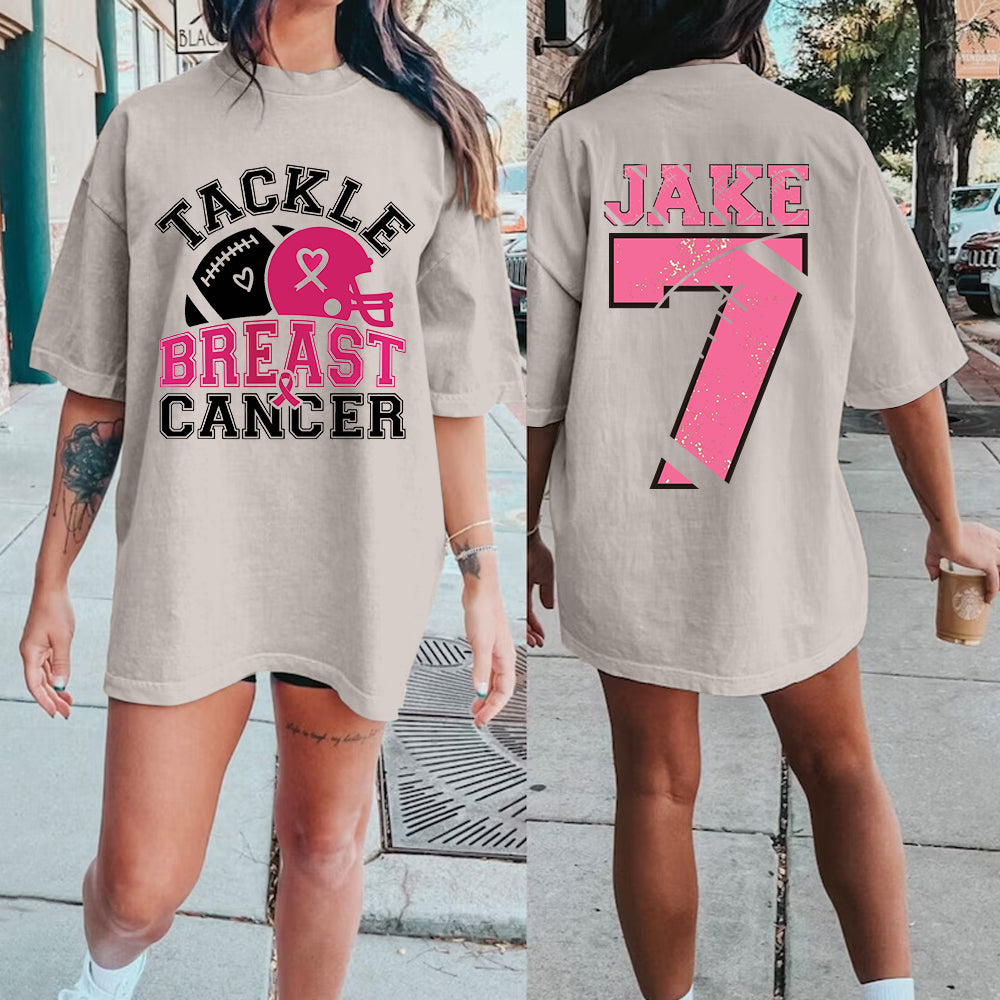 Custom Tackle Breast Cancer Football Print Shirt