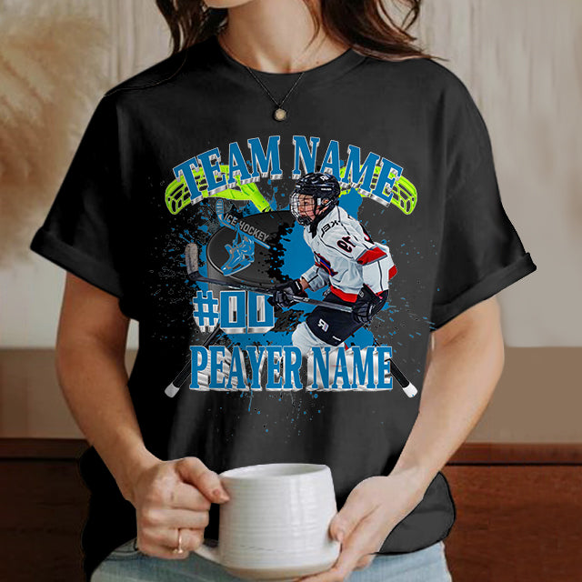 Photo Hockey Shirt Personalized Photo Shirt Custom Sports Mom Hockey Season Ball