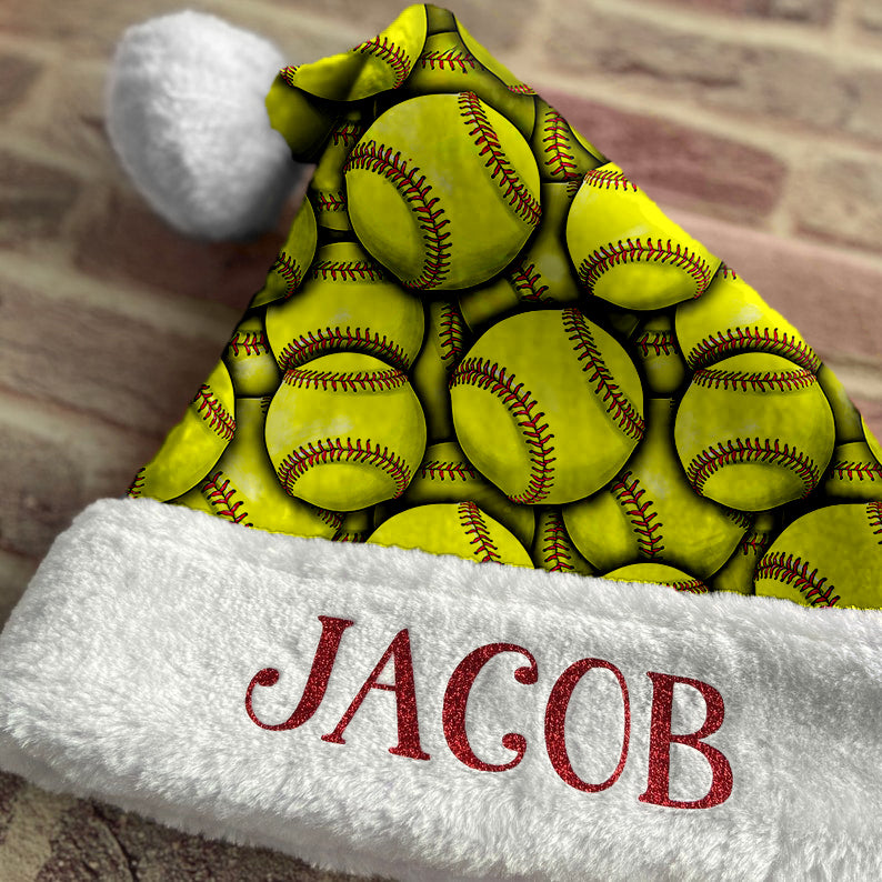 Personalized Softball Santa Hat/Christmas Hat