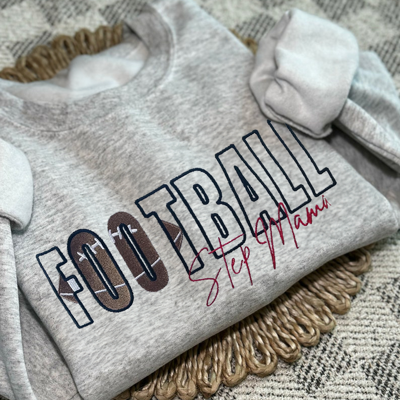 Custom Football/Baseball/Soccer Embroidered Mama/Mom/Nana Sweatshirt