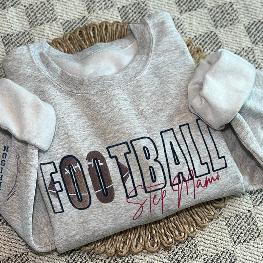 Custom Football/Baseball/Soccer Embroidered Mama/Mom/Nana Sweatshirt