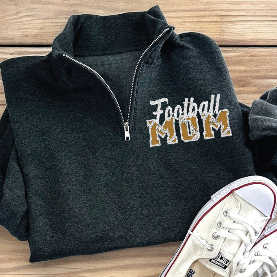 Custom Embroidered Soccer/Baseball/Football/Volleyball Mom Sweatshirt with Kid Name on sleeve Personalized MOM Shirt