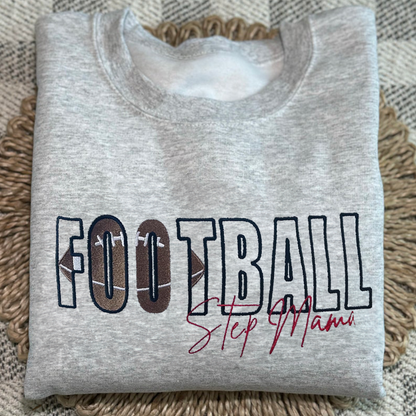 Custom Football/Baseball/Soccer Embroidered Mama/Mom/Nana Sweatshirt