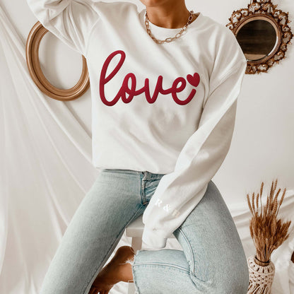 Custom 3D PUFF Embossed Valentine's Day gift，Family Love Sweatshirt