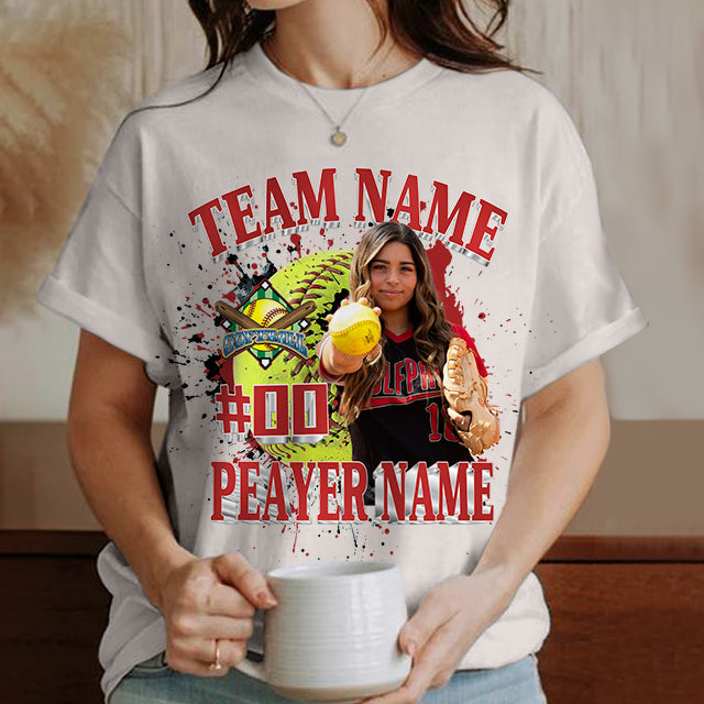 Photo Softball Shirt Personalized Photo Shirt Custom Sports Mom Softball Season Ball