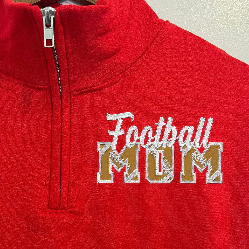 Custom Embroidered Soccer/Baseball/Football/Volleyball Mom Sweatshirt with Kid Name on sleeve Personalized MOM Shirt