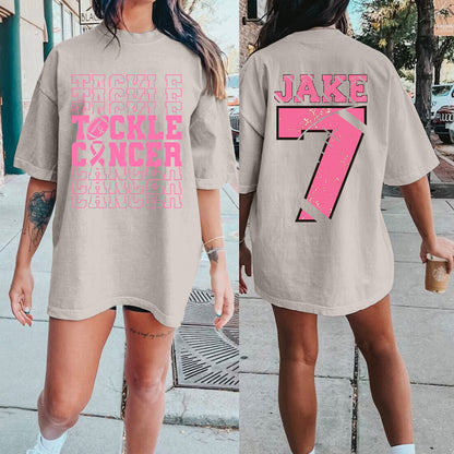 Custom Breast Cancer Awareness Football Print Tee