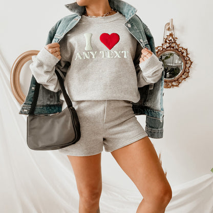 Custom 3D PUFF Embossed Valentine's Day gift，Love Sweatshirt