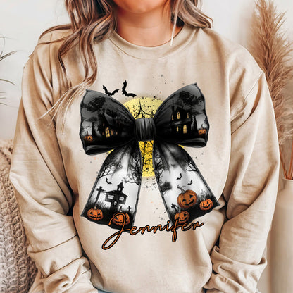 Custom Halloween Bow Print Sweatshirt