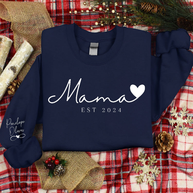 Mom,Thanks For Your Endless Love-Custom Minimalist Mama Sweatshirt with Kids Names