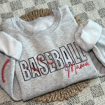 Custom Football/Baseball/Soccer Embroidered Mama/Mom/Nana Sweatshirt