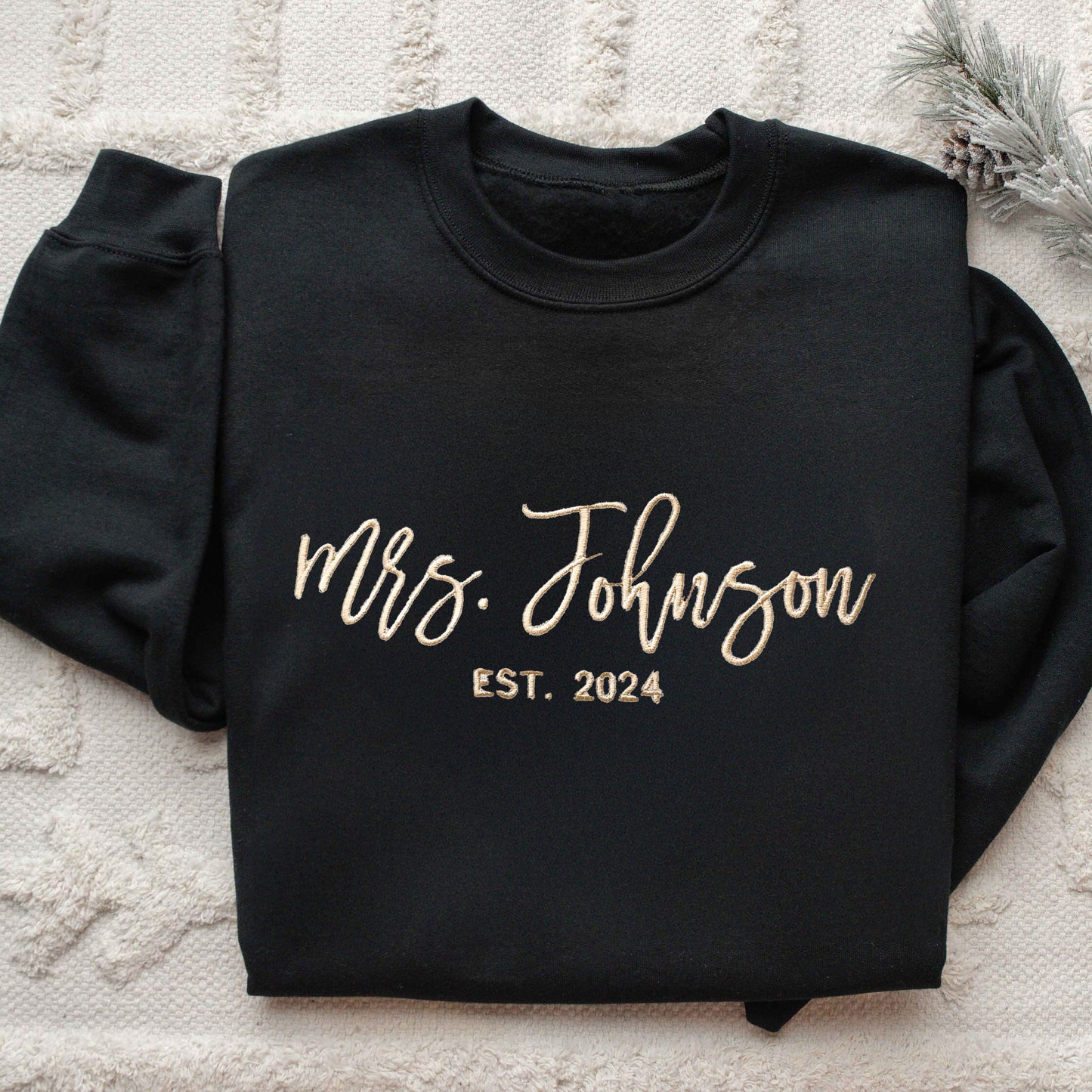 Embroidered Future Mrs Name Crewneck Bride to Be Gift for Bridal Shower