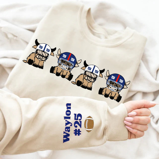 Custom Highland Cow College Football Sweatshirt