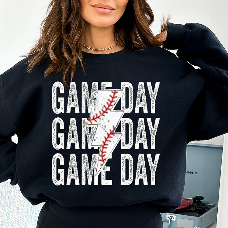 Custom Game Day Mom Baseball/Softball/Football Sweatshirt, Child Name & Number Game Season Shirt, Gameday Sports Mama Sweatshirt