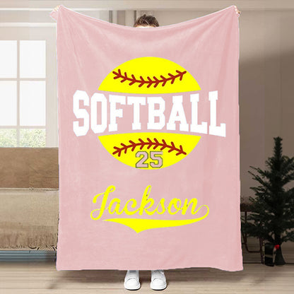 Custom Printed Softball Comfort Blanket