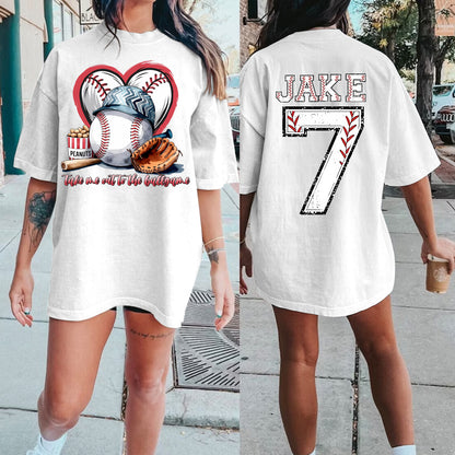 Custom Baseball love T-shirt/Custom Number Tee/Game Day Family Shirt