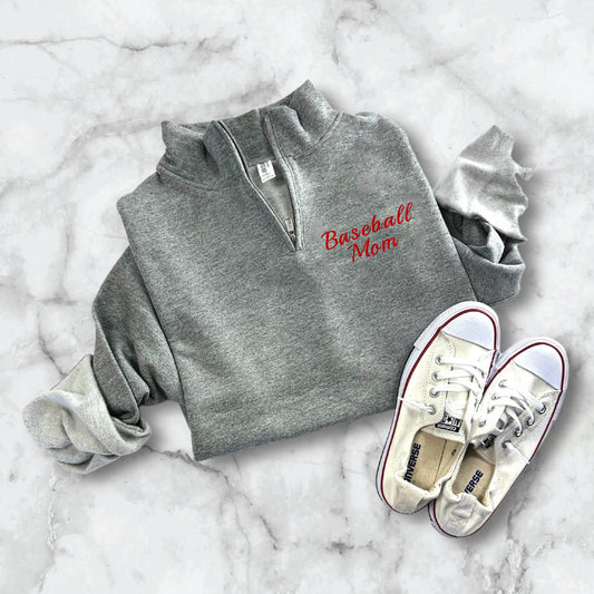 Custom Mama Quarter Zip  Embroidered Sweatshirt