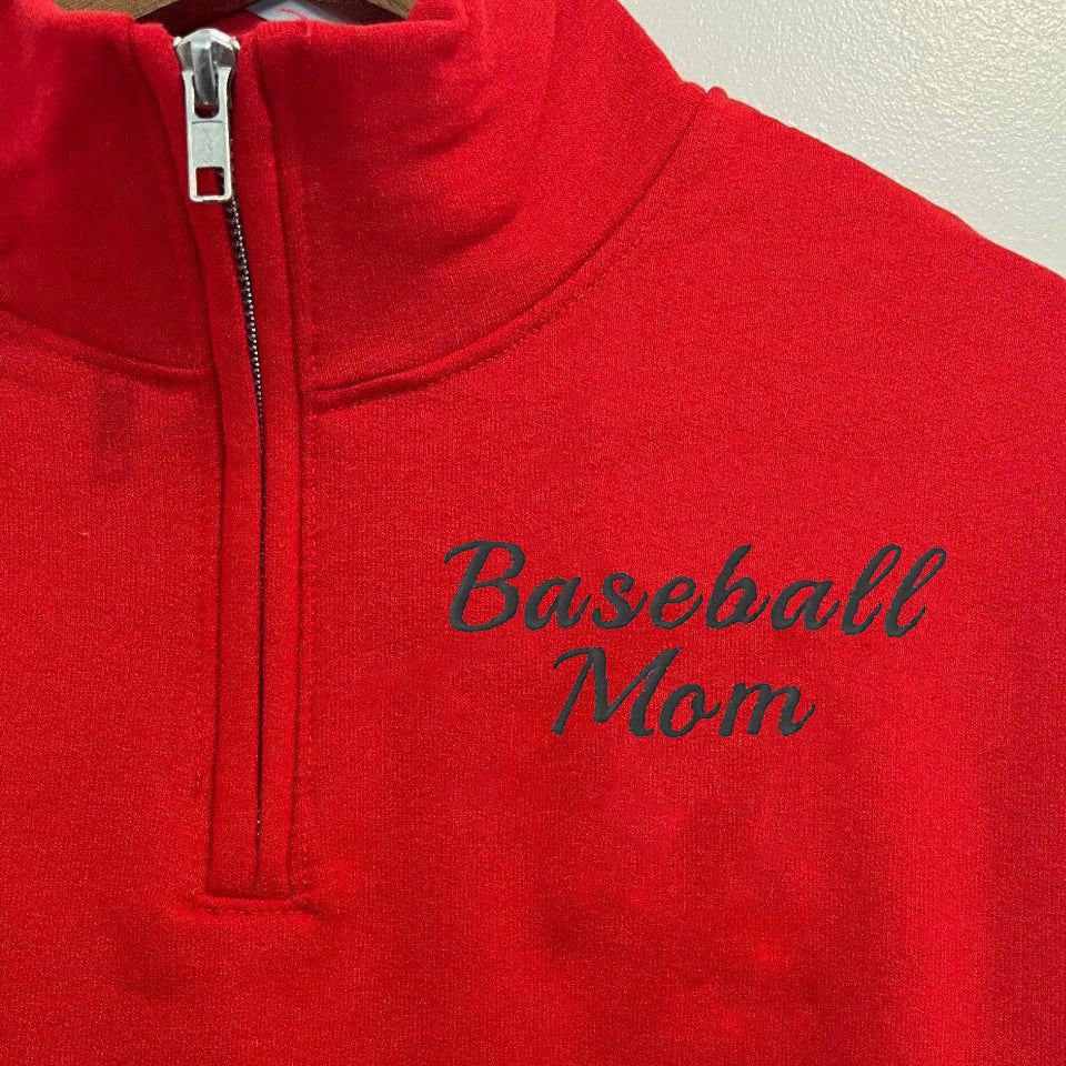 Custom Mama Quarter Zip  Embroidered Sweatshirt