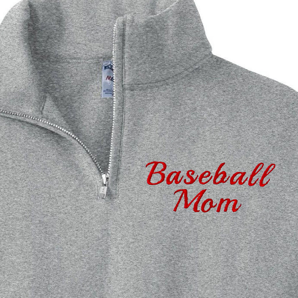 Custom Mama Quarter Zip  Embroidered Sweatshirt