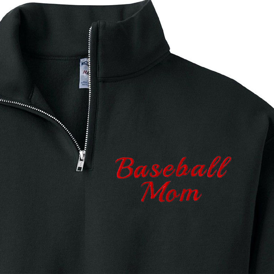 Custom Mama Quarter Zip  Embroidered Sweatshirt