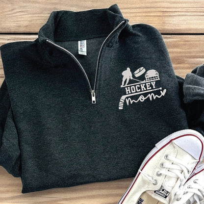 Personalized Hockey Mom Embroidered Zip Sweatshirt