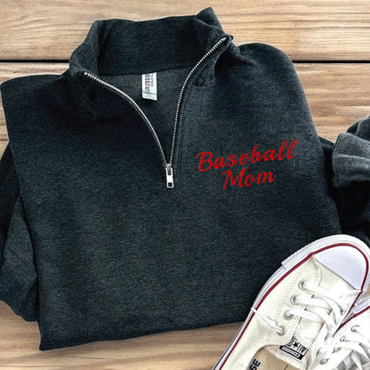 Custom Mama Quarter Zip  Embroidered Sweatshirt