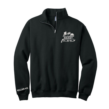 Personalized Hockey Mom Embroidered Zip Sweatshirt