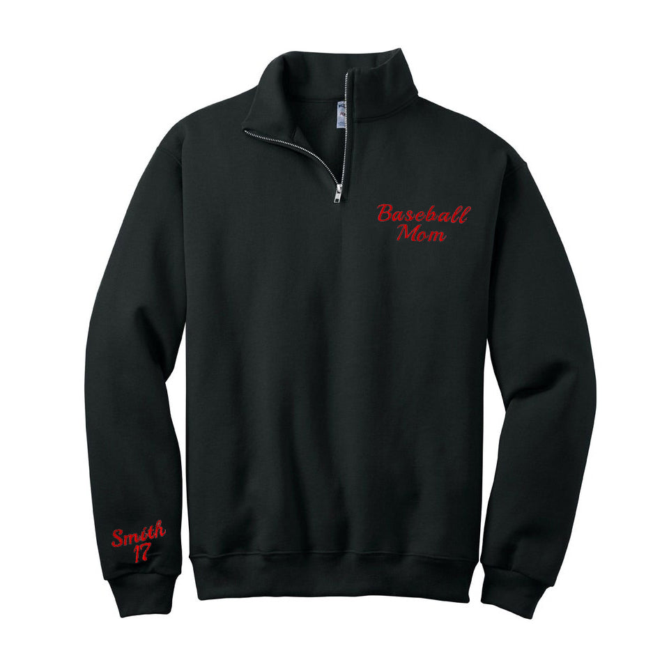 Custom Mama Quarter Zip  Embroidered Sweatshirt