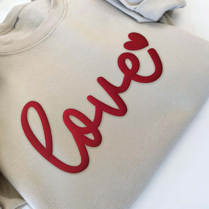 Custom 3D PUFF Embossed Valentine's Day gift，Family Love Sweatshirt