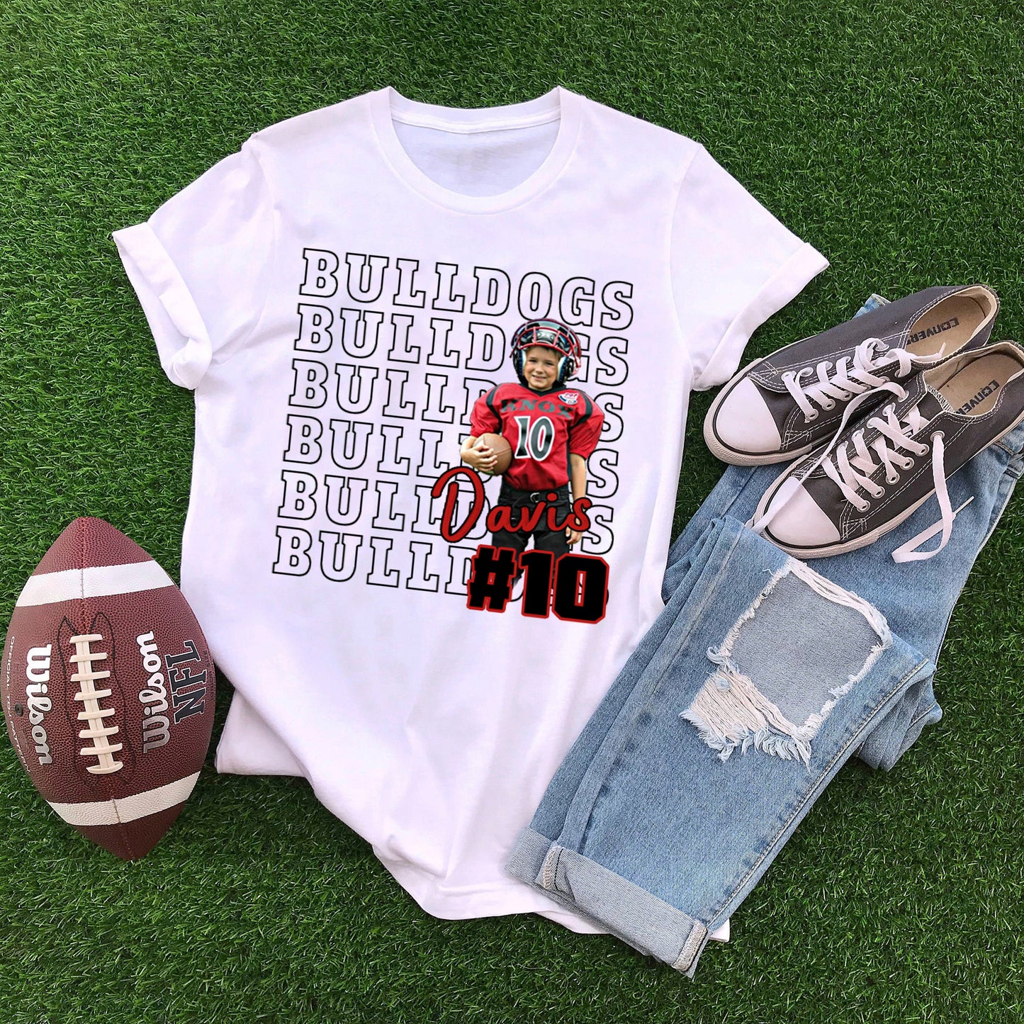 Custom Game Day Football/Softball/Basketball/Baseball/Hockey/Soccer/Volleyball/Tennis Personalized Shirt, Custom Photo Football Shirt