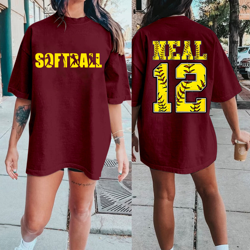 Custom Softball Number T-Shirt/Game day Tee