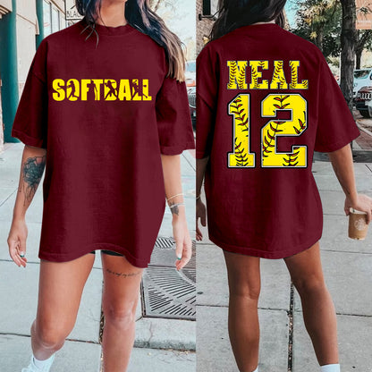 Custom Softball Number T-Shirt/Game day Tee