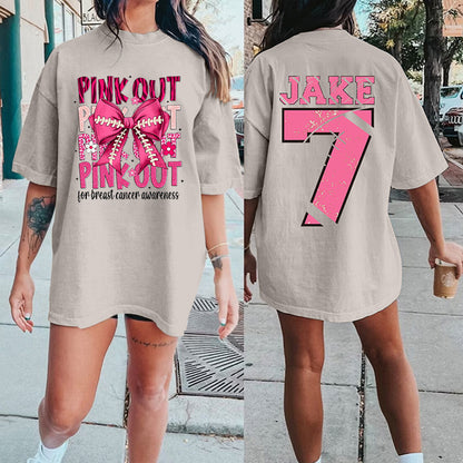 Custom Breast Cancer Awareness Football Print Shirt