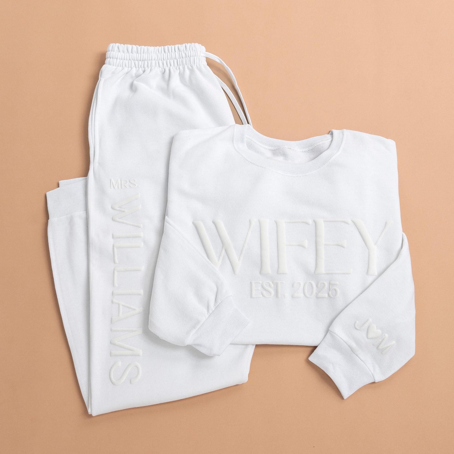 Embossed Wifey Hubby Sets, Wifey Sweatshirt