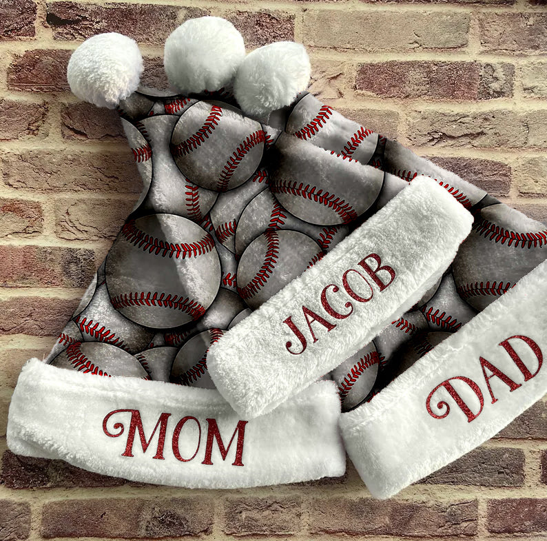 Personalized Baseball Santa Hat/Christmas Hat