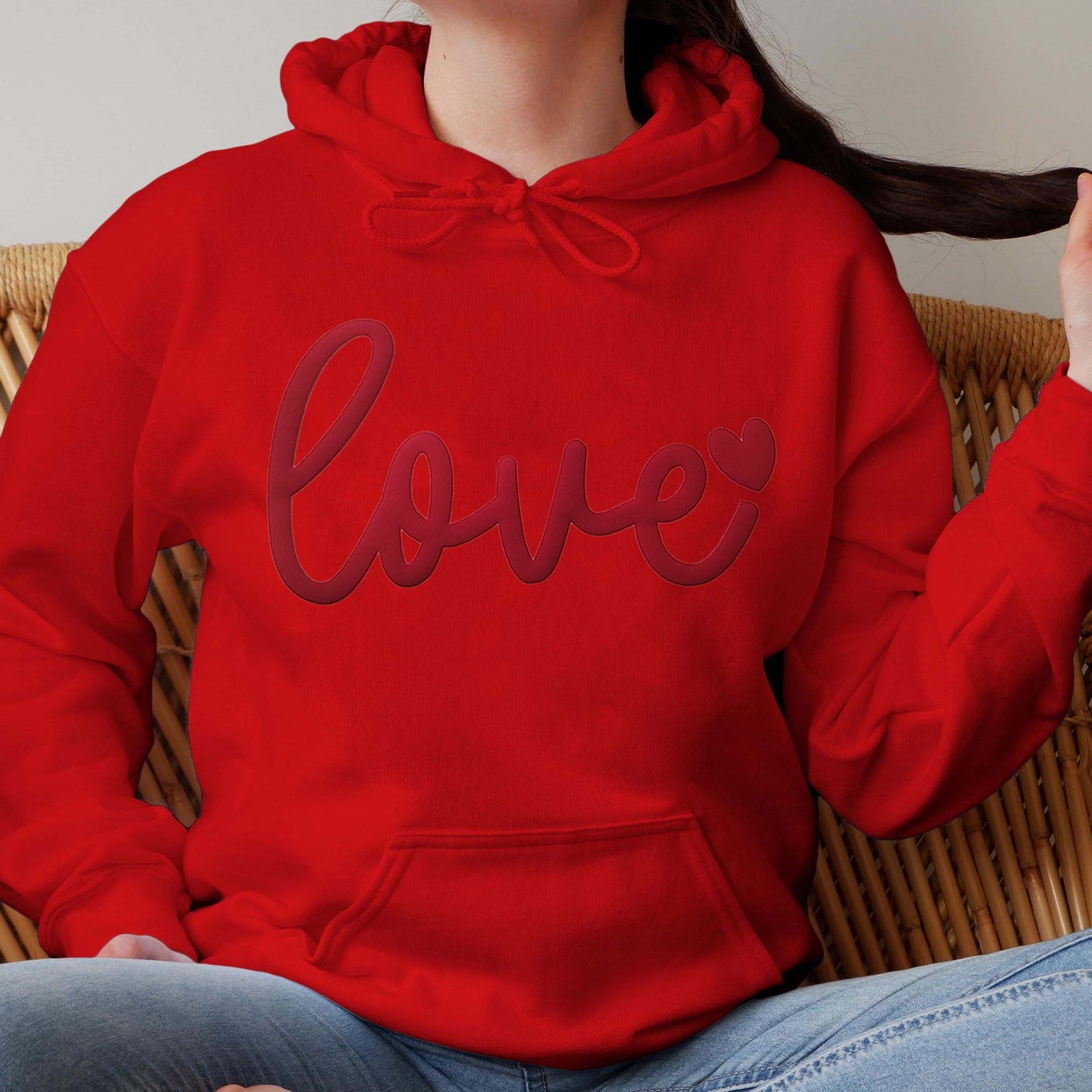 Custom 3D PUFF Embossed Valentine's Day gift，Family Love Sweatshirt