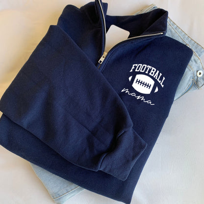 Custom Football personalized 1/4 zip sweater shirt embroidered with name