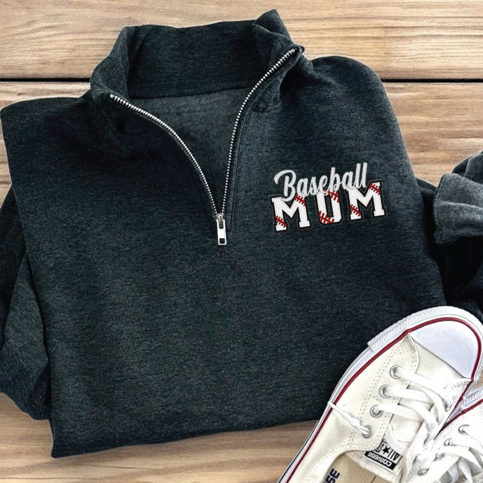 Custom Embroidered Soccer/Baseball/Football/Volleyball Mom Sweatshirt with Kid Name on sleeve Personalized MOM Shirt