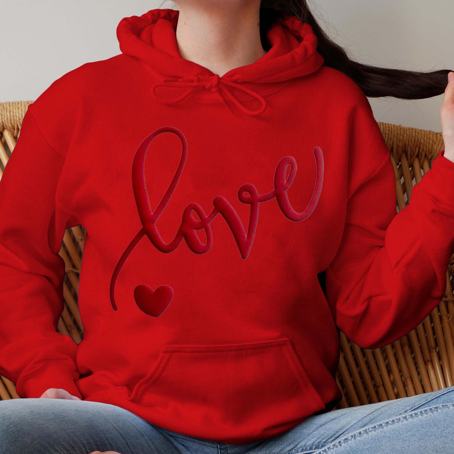 Custom 3D PUFF Embossed Valentine's Day gift，Family Sweatshirt