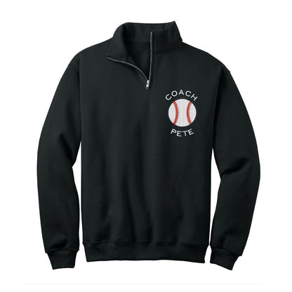 Personalized Baseball 1/4 Zip Sweatshirt For Men And Women Custom Embroidered Baseball Gift For Team