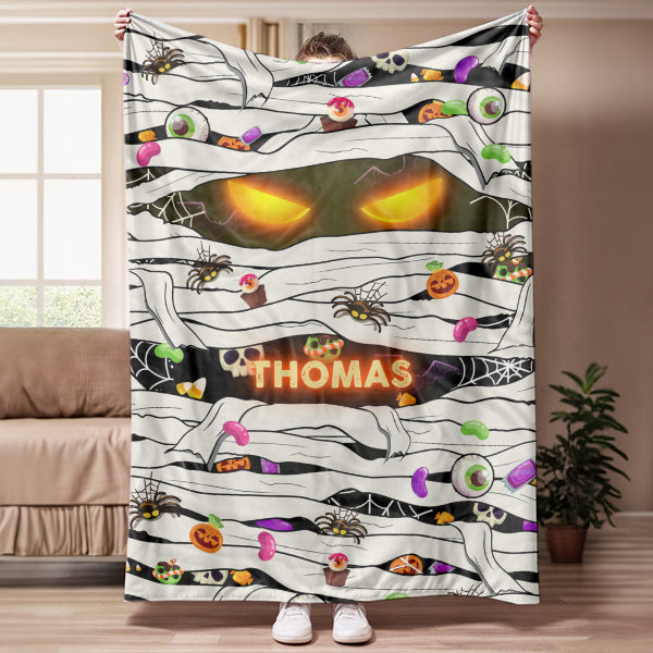 Personalized Halloween Blanket Mummy - Funny Halloween Blanket