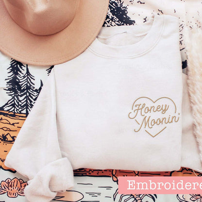 Embroidered Sweatshirt Honeymoon Shirt Bride Crewneck Honeymoonin Sweatshirt